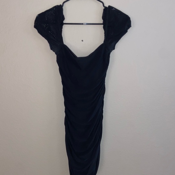 Princess Polly y2k Black Charvi Mini Dress puffer see thru sleeve grunge skirt - Picture 13 of 13